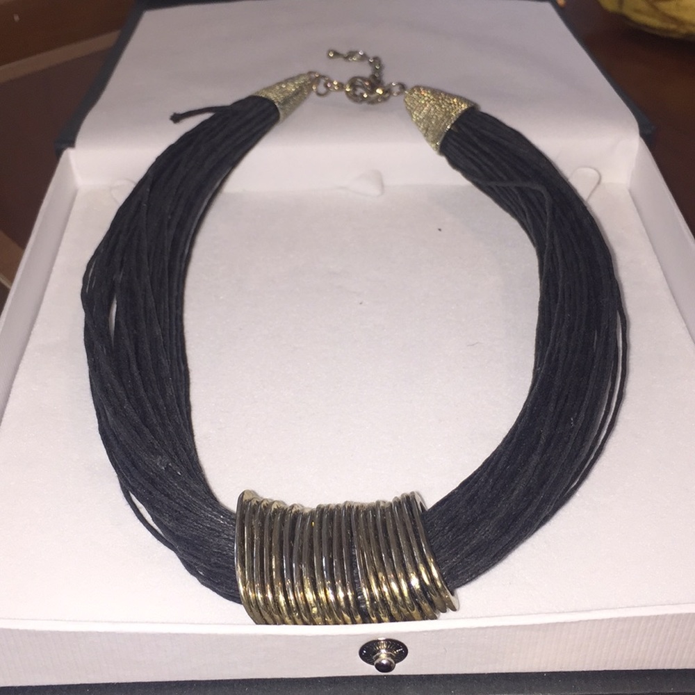 Grecian black and gold necklace